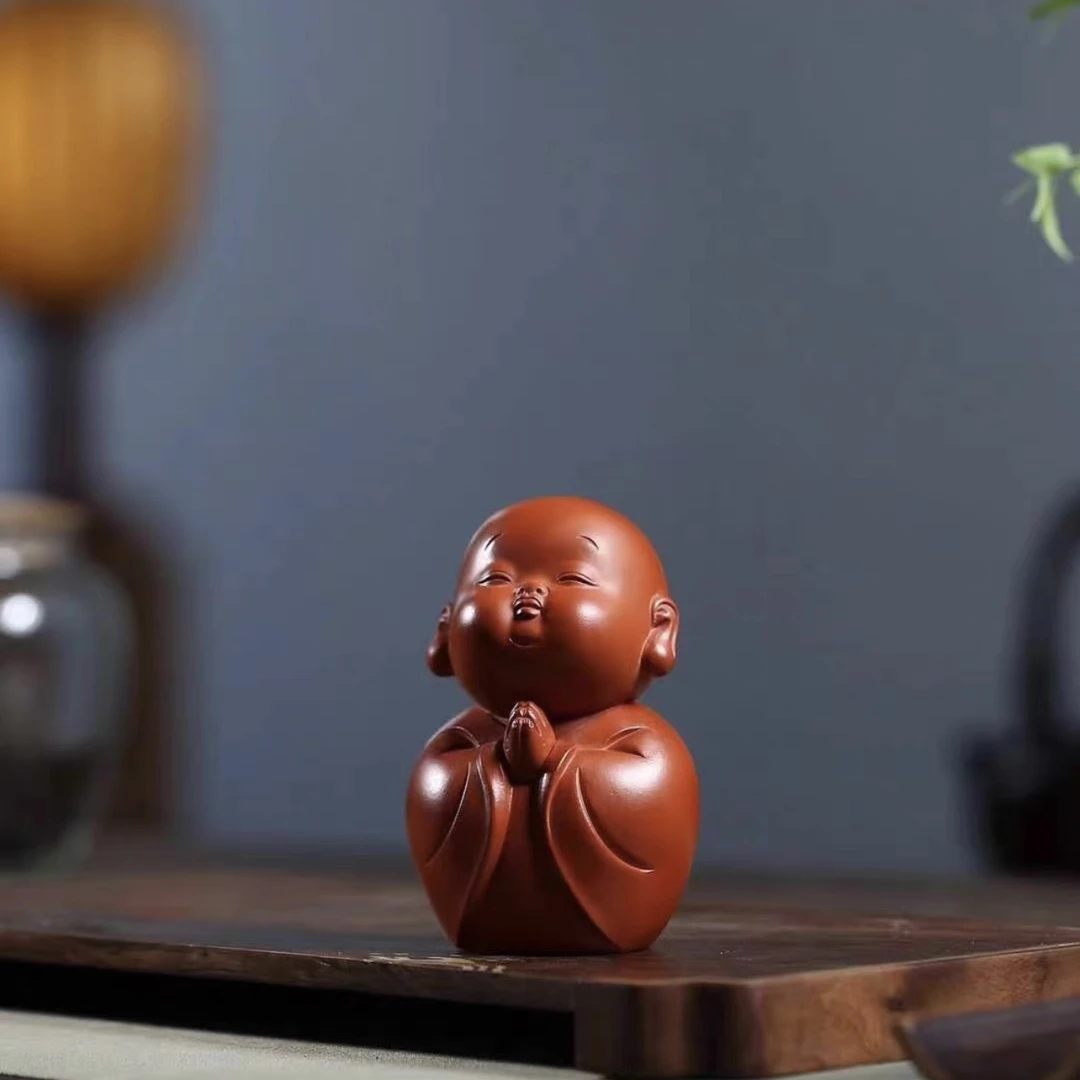 紫砂雕塑 小和尚 茶宠