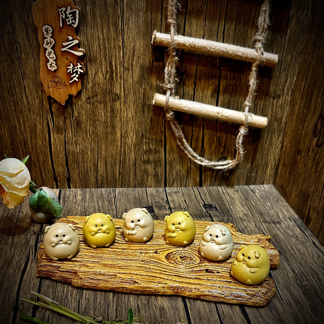 紫砂茶宠 小猪 纯手工制作