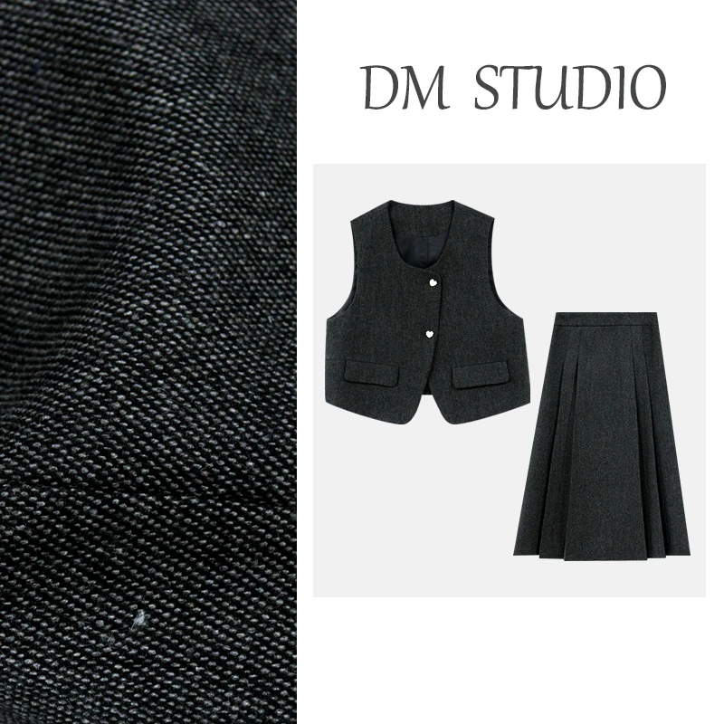 【韩系欧尼】春季简约高腰精致穿搭微胖显瘦时尚套装DM23783