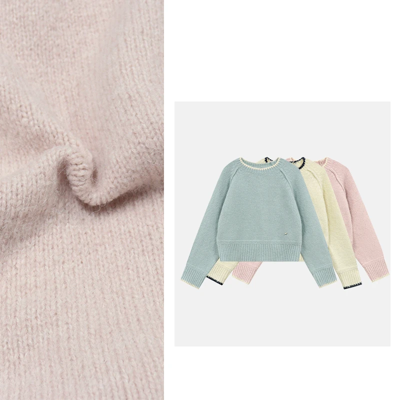 【甜心奶酪】蛋妹大码女装微胖mm春秋款保暖针织毛衣上衣DM24235