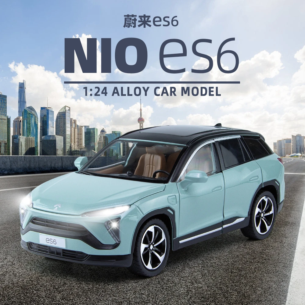 1:24【蔚来NIO ES6】仿真合金汽车模型新能源收藏送礼摆件