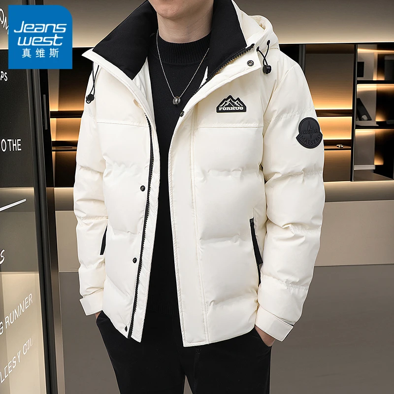真维斯时尚连帽棉服男士潮牌保暖冬季新款宽松休闲棉衣外套男棉袄