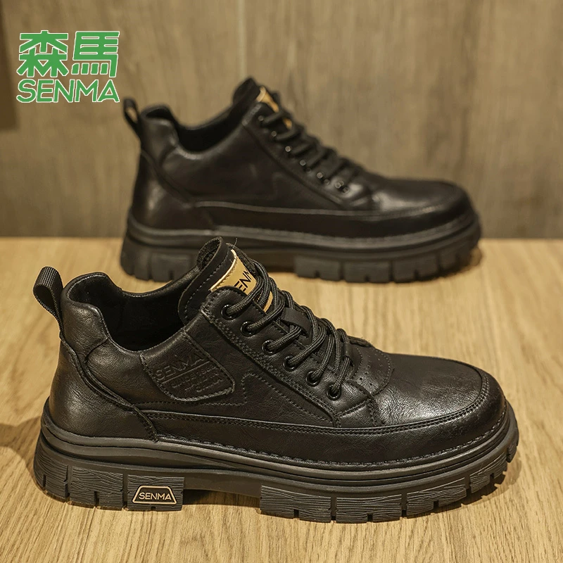 SENMA/森马工装靴2025冬季新款百搭耐磨英伦风休闲时尚高档马丁靴
