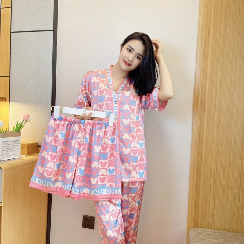 MEIHUISTUDIO/美慧家【妮妮】女款三件套时尚高定睡衣家居服套装