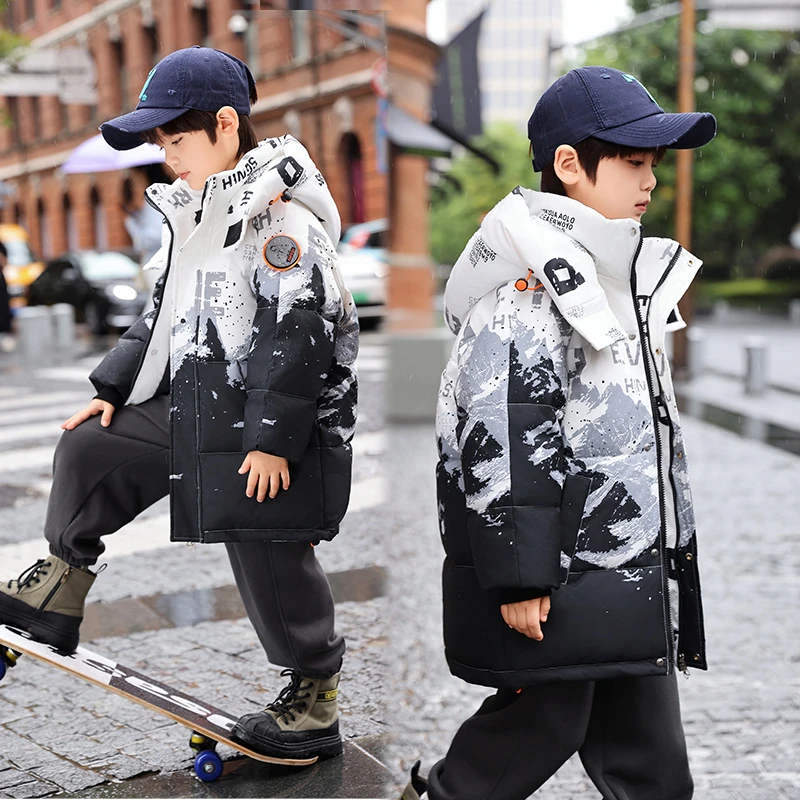 儿童男童羽绒服中大童冬季新中长款加厚韩版宽松保暖外套