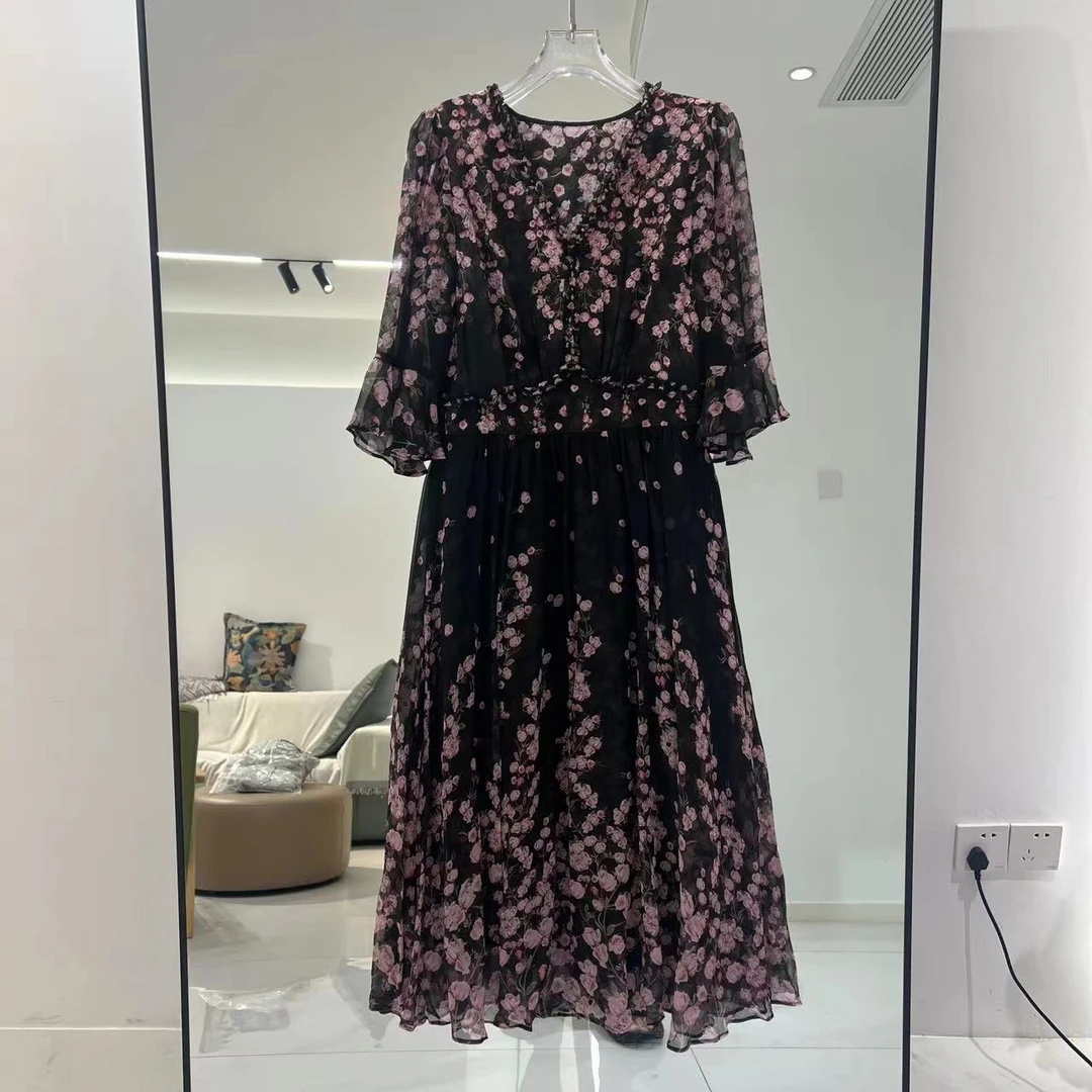 【Qian倩轻奢】重磅100桑蚕丝连衣裙24s-1062G