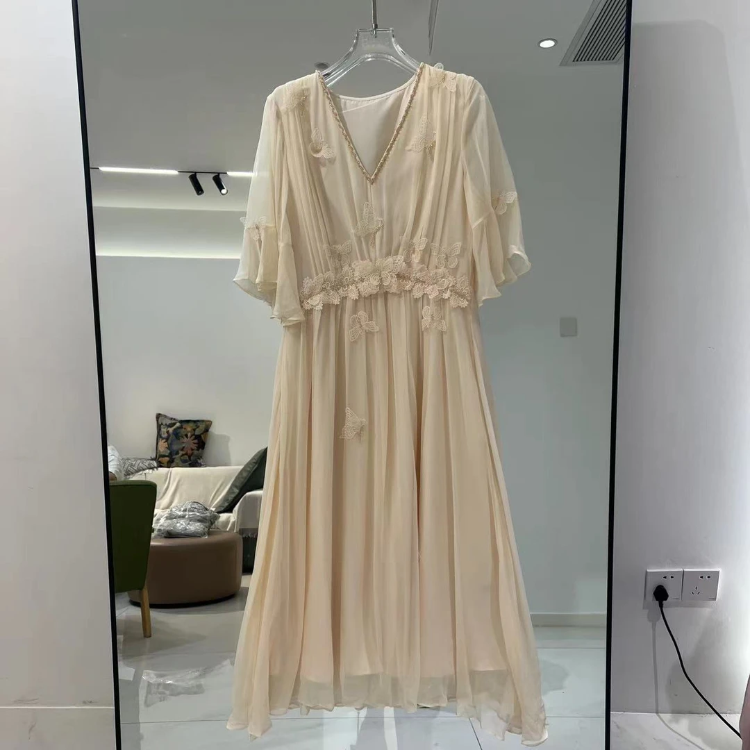 【Qian倩轻奢】重磅100桑蚕丝连衣裙24S-1253-1