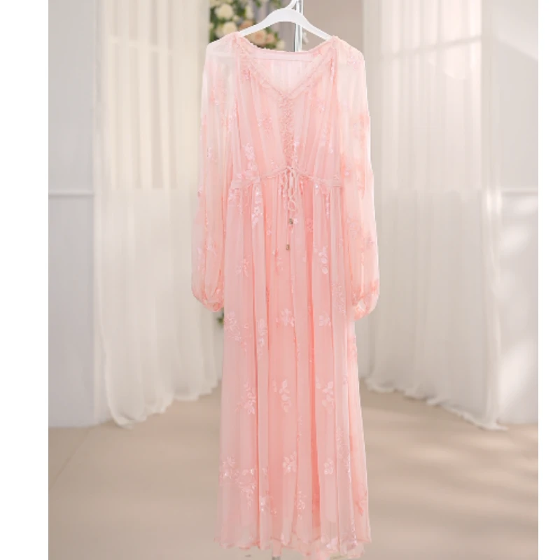 【Qian倩轻奢】重磅100桑蚕丝连衣裙Y24C9144-2