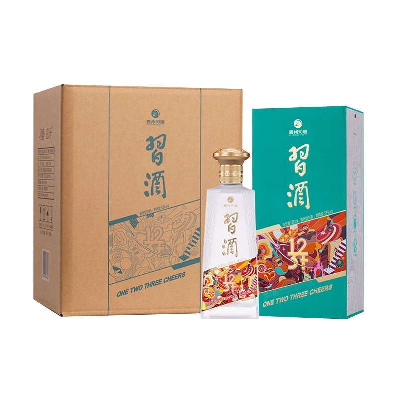 习酒习酒 123干 蓝 整箱装白酒53度500ml*4