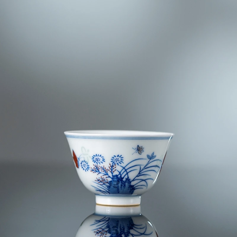 玉柏玲珑-玲珑斗彩三秋杯