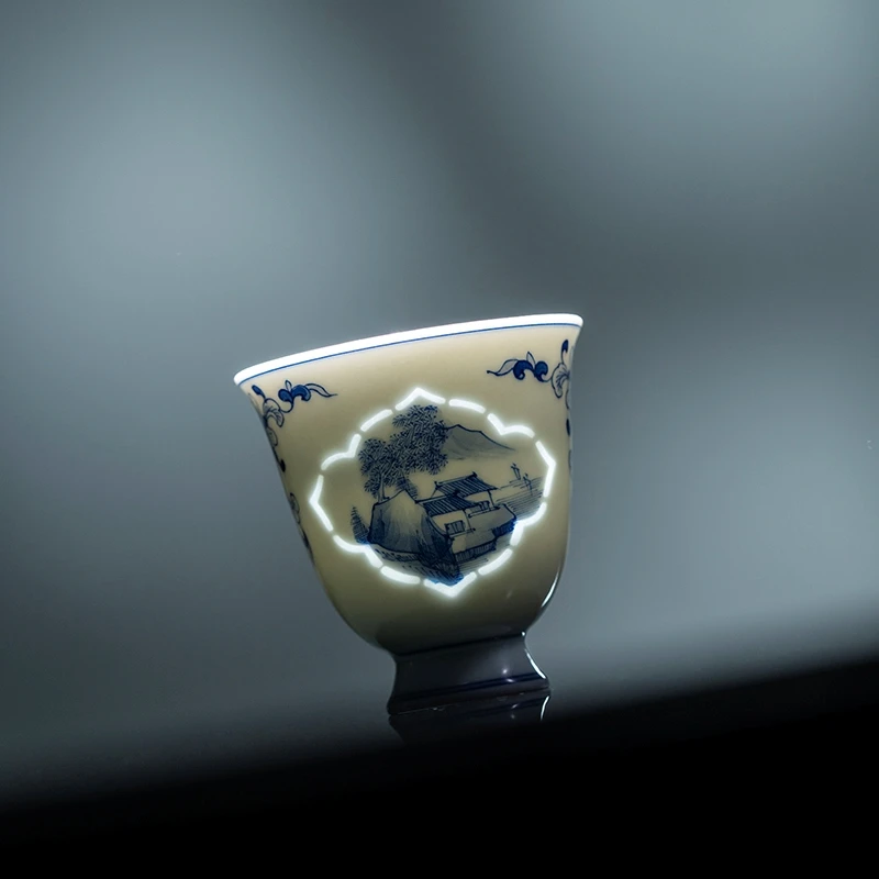 玉柏玲珑-铃铛杯山水单杯