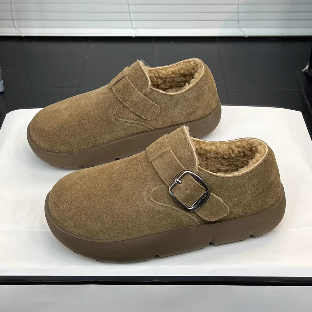 厚底毛毛勃肯鞋女2025冬季新款复古加绒加厚保暖棉鞋软底百搭单鞋