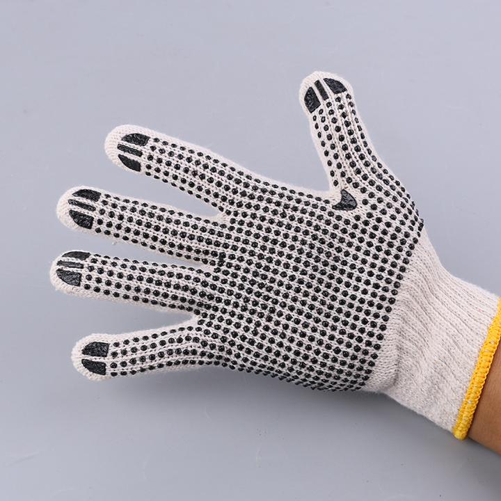 棉纱点塑胶劳保手套耐磨防滑塑防护工地干活棉纱手套点塑胶