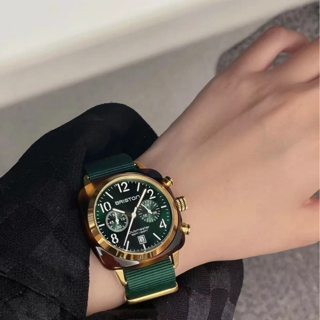 BRISTON时尚百搭情侣石英腕表   直径40mm 绿色    H 苏