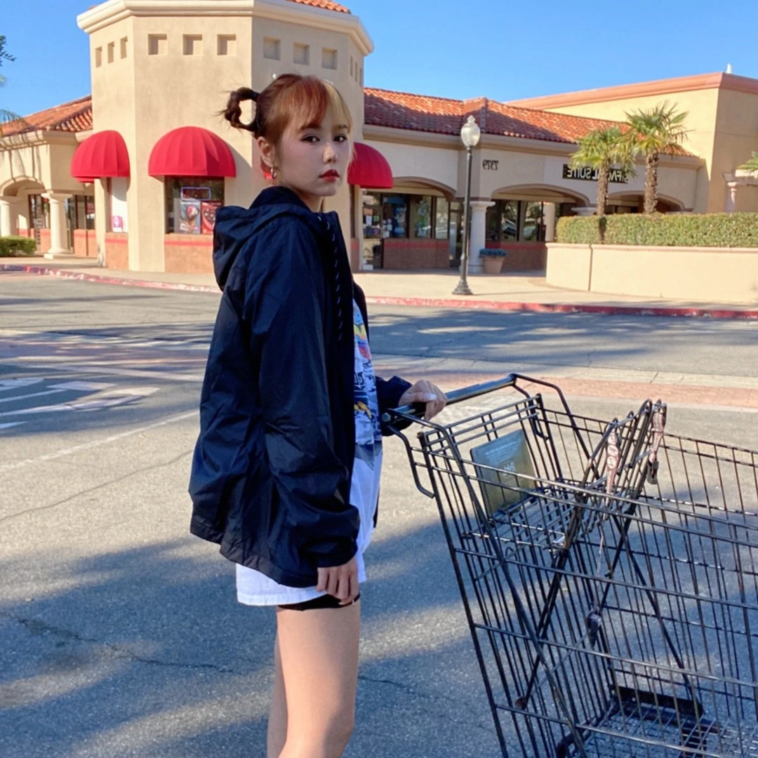 Calvin Klein/凯文克莱女士春秋薄绒百搭防风连帽外套 1464226