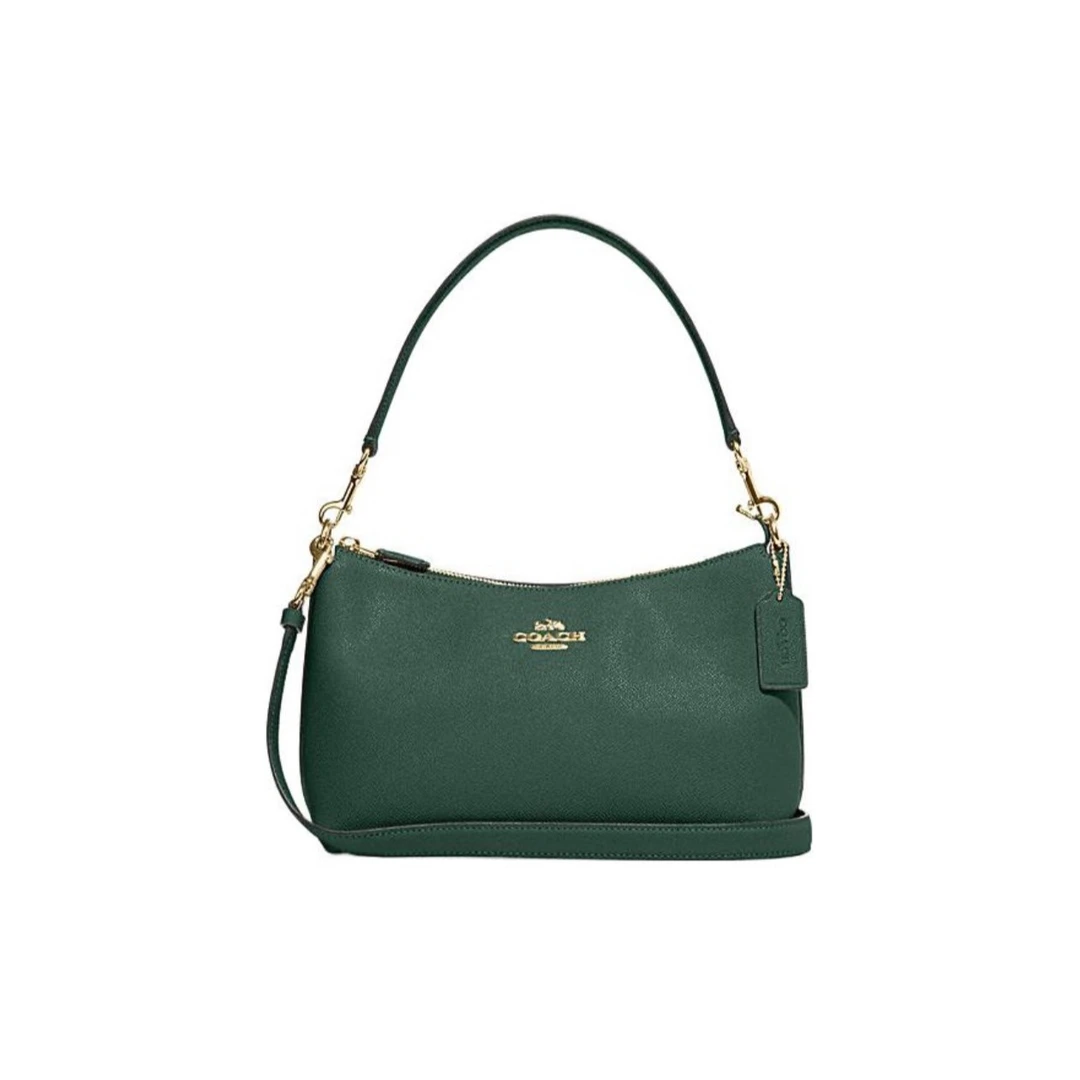 COACH/蔻驰 CE584 IMQVC CLARA经典深绿色皮质单肩女包 26*18*11