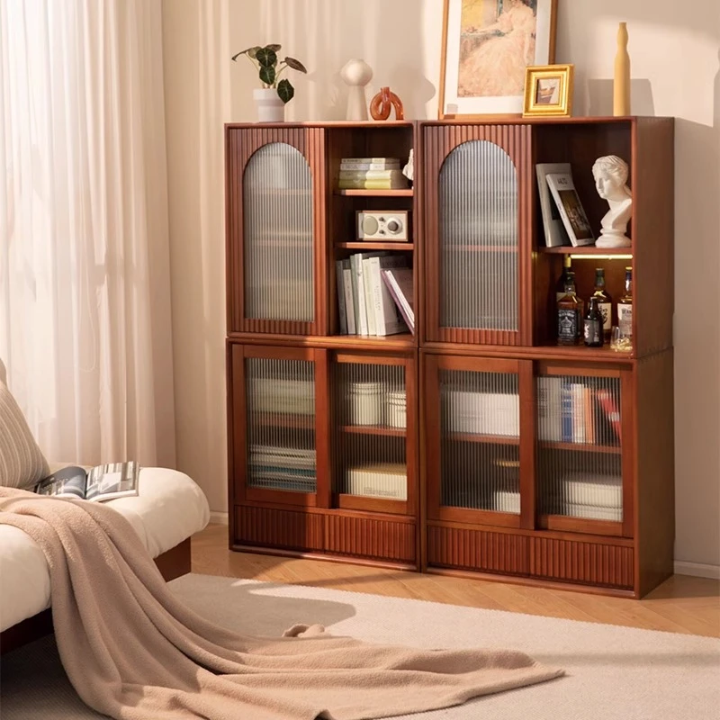 小万家具北欧模块书柜复古餐边柜自由组合展示柜客厅储物柜