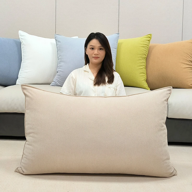 灯芯绒抱枕大靠垫靠枕套罩不含芯客厅沙发靠背垫高级感枕头定制