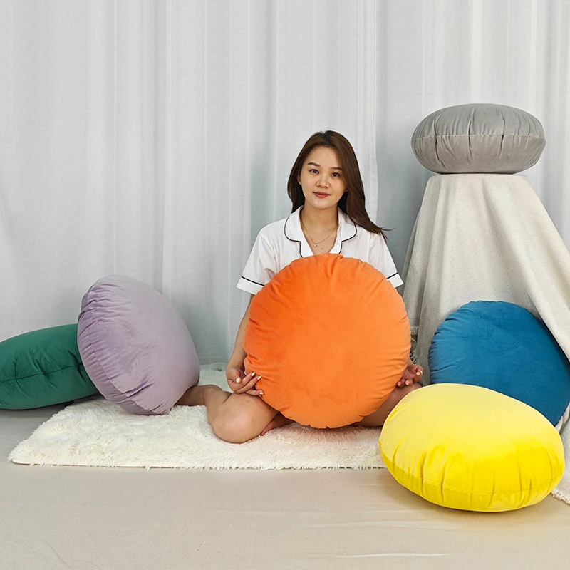 2025日式圆形抱枕靠垫客厅沙发腰枕床头靠背垫飘窗摆件装饰靠枕