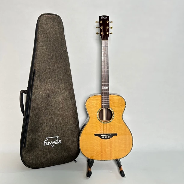 手工民谣吉他 15年老料熊爪纹云杉波利维亚玫瑰木音色浑厚饱满