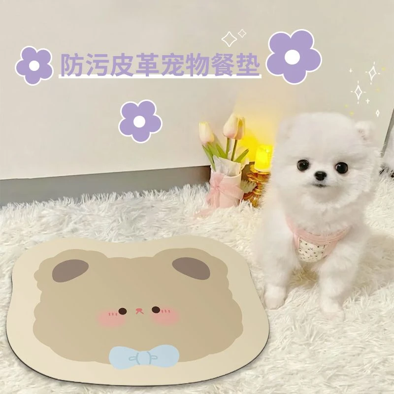 宠物猫碗地垫餐垫猫咪吃用品饭垫子硅胶狗笼防滑防水喂食养猫专用