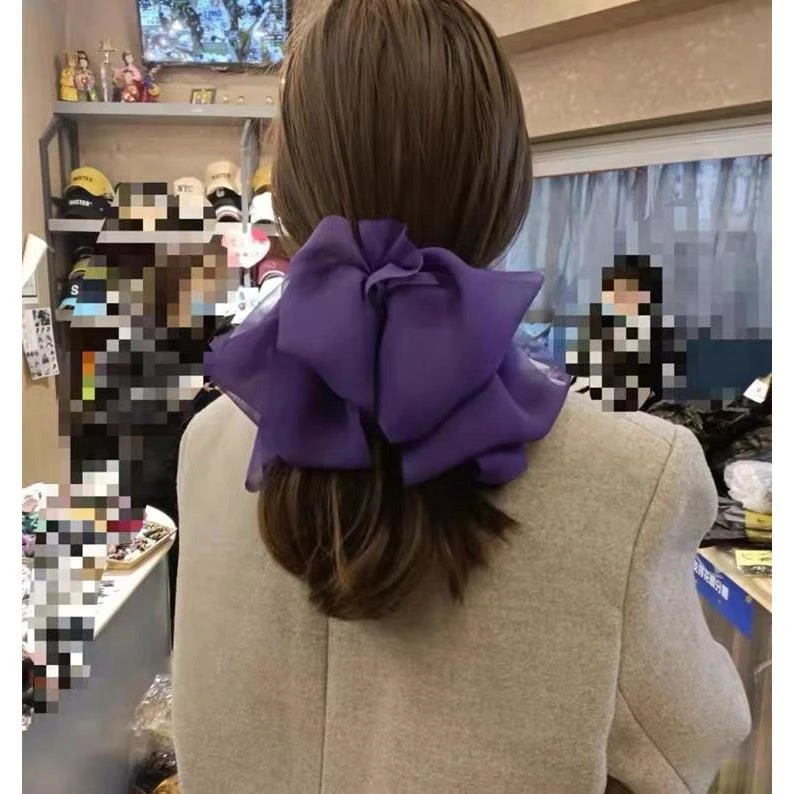 东大门新款大号小众蝴蝶结发夹后脑勺夸张头花弹簧夹发饰品女