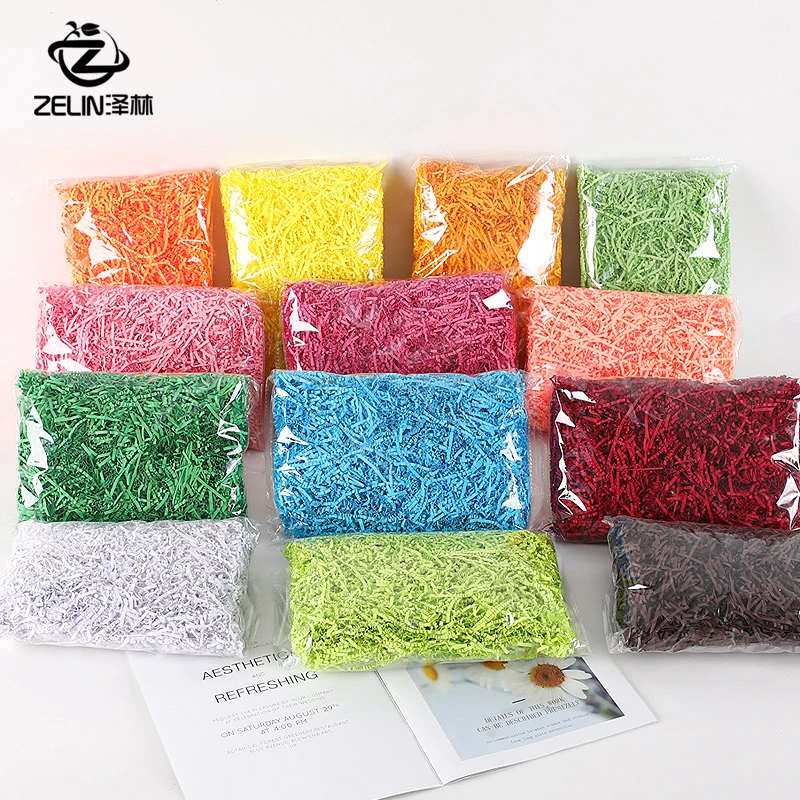 礼盒装饰品礼物品盒拉菲草填充物碎纸丝条屑絮创意铺垫草装饰材料