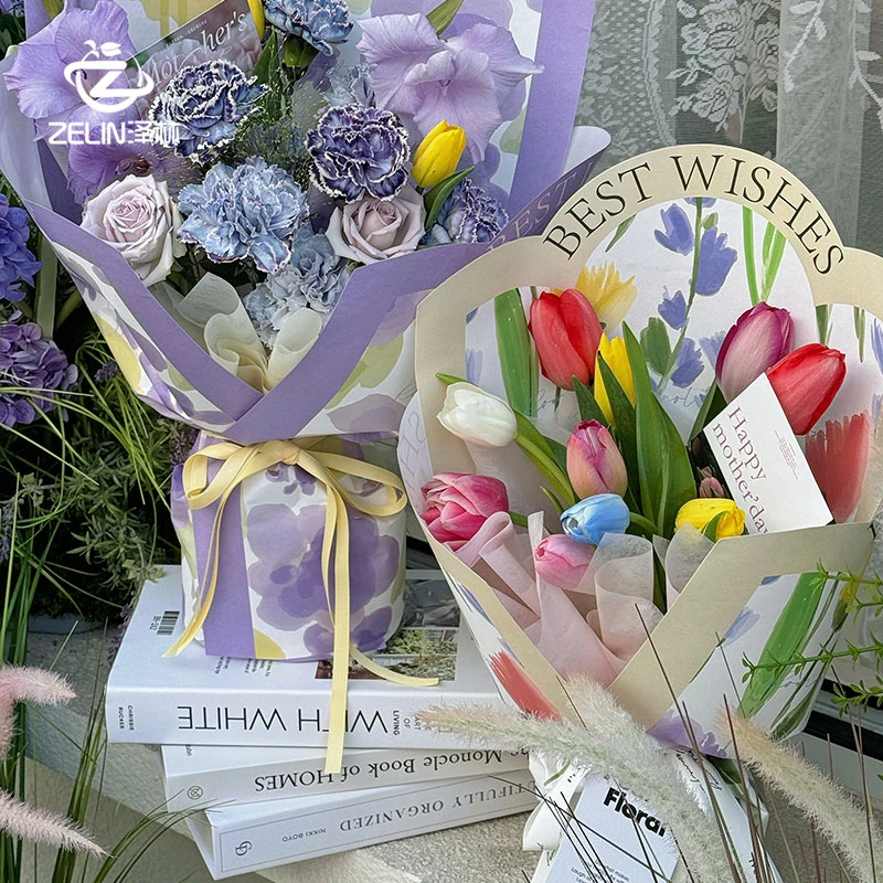 泽林母亲节春日花园系列包装纸花卉氛围纸鲜花花束包装纸鲜花店