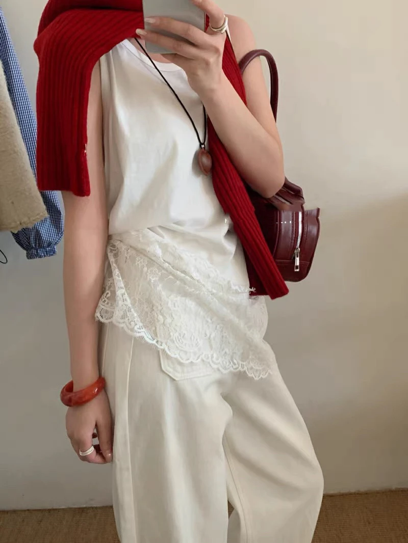 纯棉叠穿神器打底背心女内搭宽松长款屁帘下摆冬季遮屁股