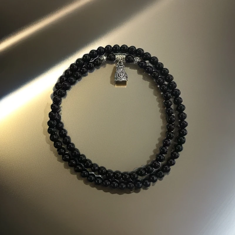 A94 黑曜石0.6cm多圈手串