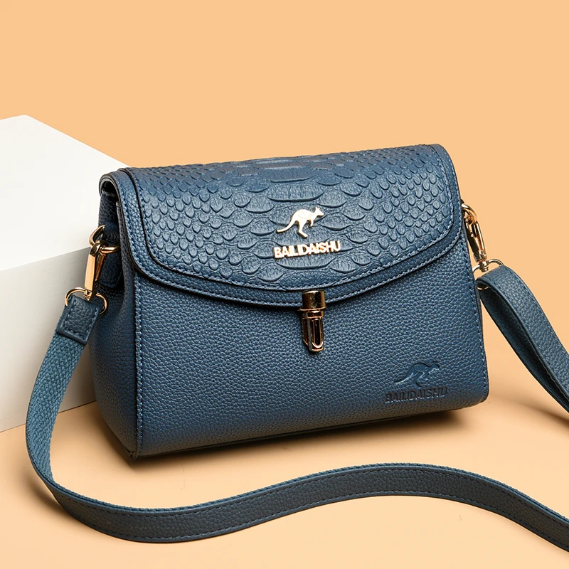 真皮小包女2025新款鳄鱼纹防盗小方包中年时尚潮妈妈包单肩斜挎包