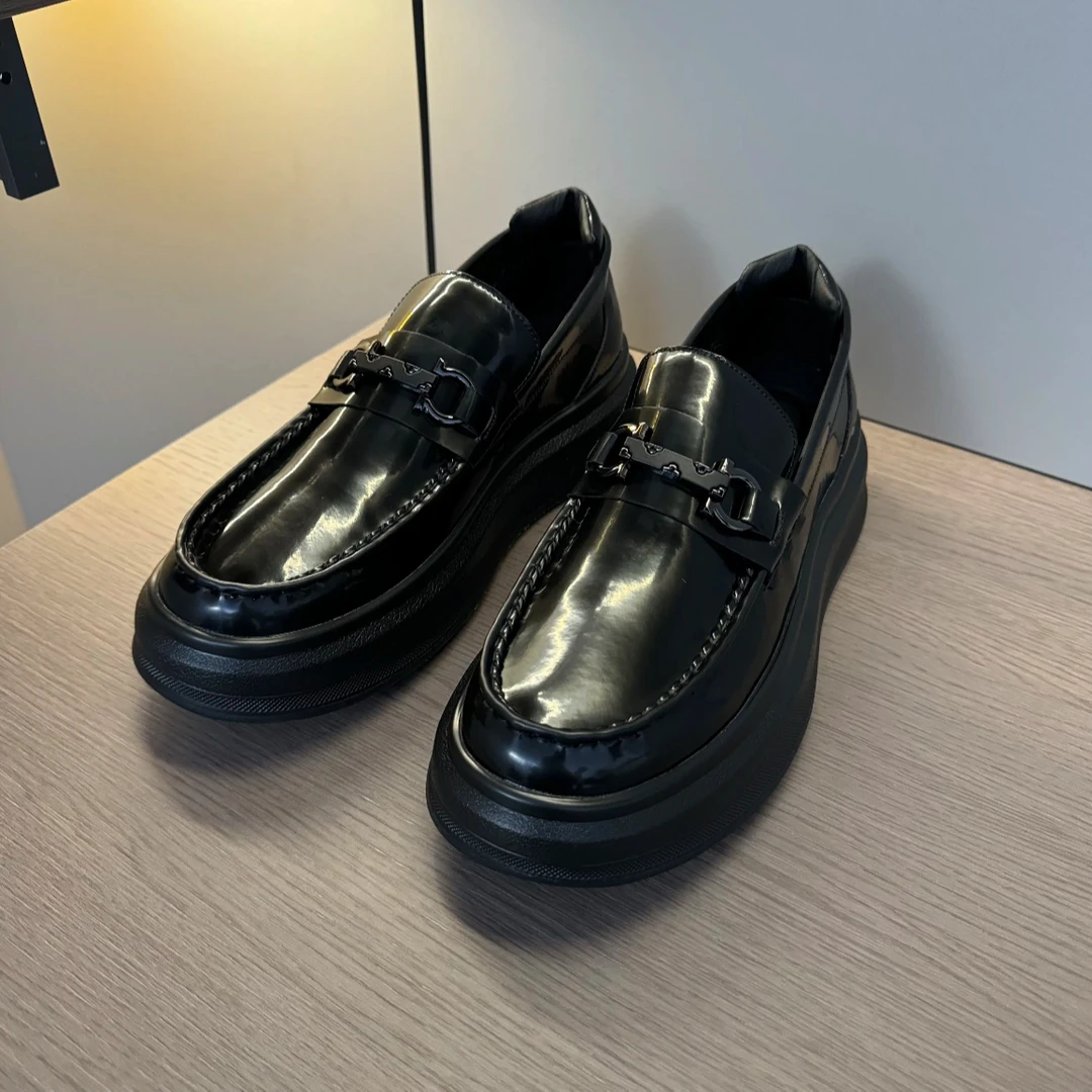 2825男士商务休闲乐福舒适时尚百搭黑色四季休闲商务商务男鞋