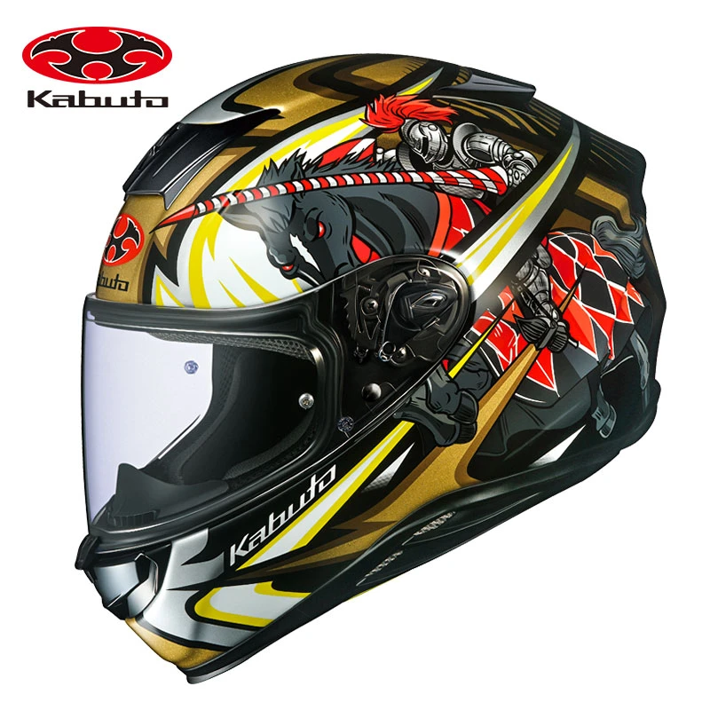 OGK头盔摩托车kabuto空气刀6男安全帽机车赛车全盔黄金蓝牙骑士
