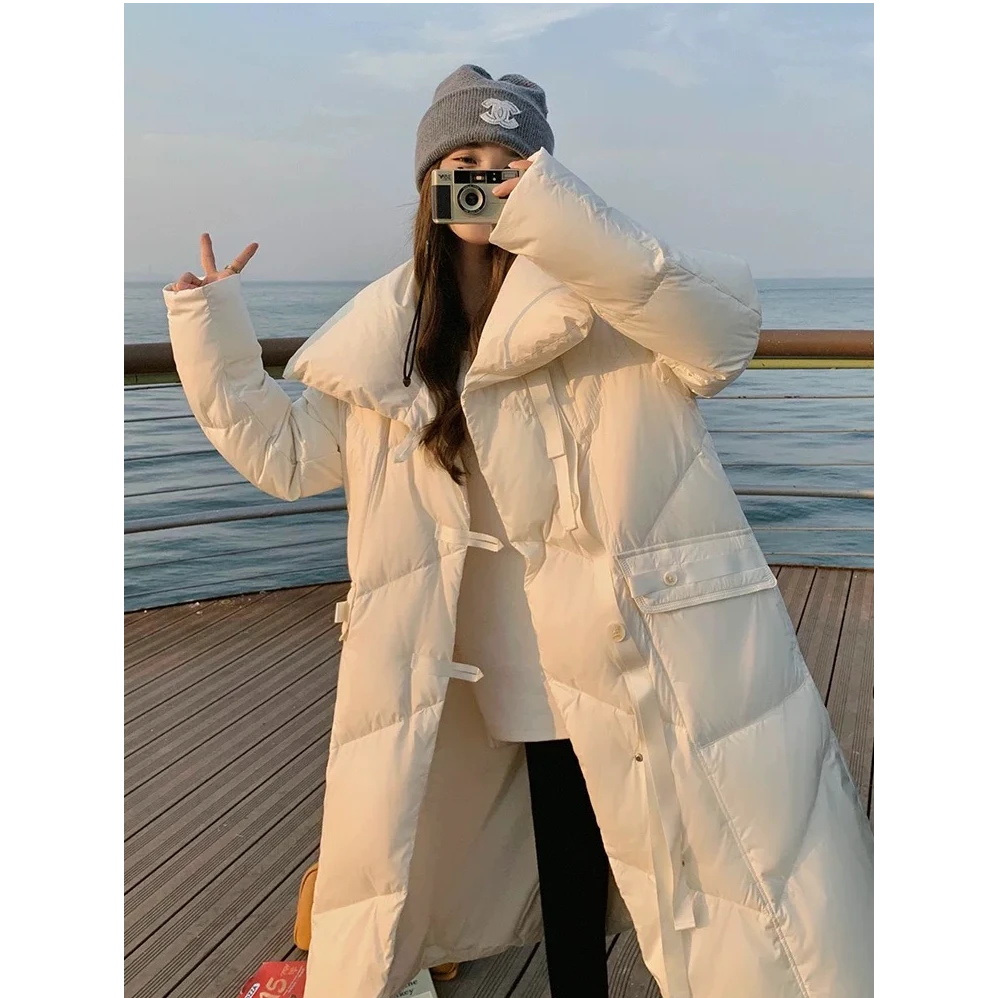 300克长款鹅绒大被子百搭加厚保暖韩版秋冬90鹅绒服ZB0007