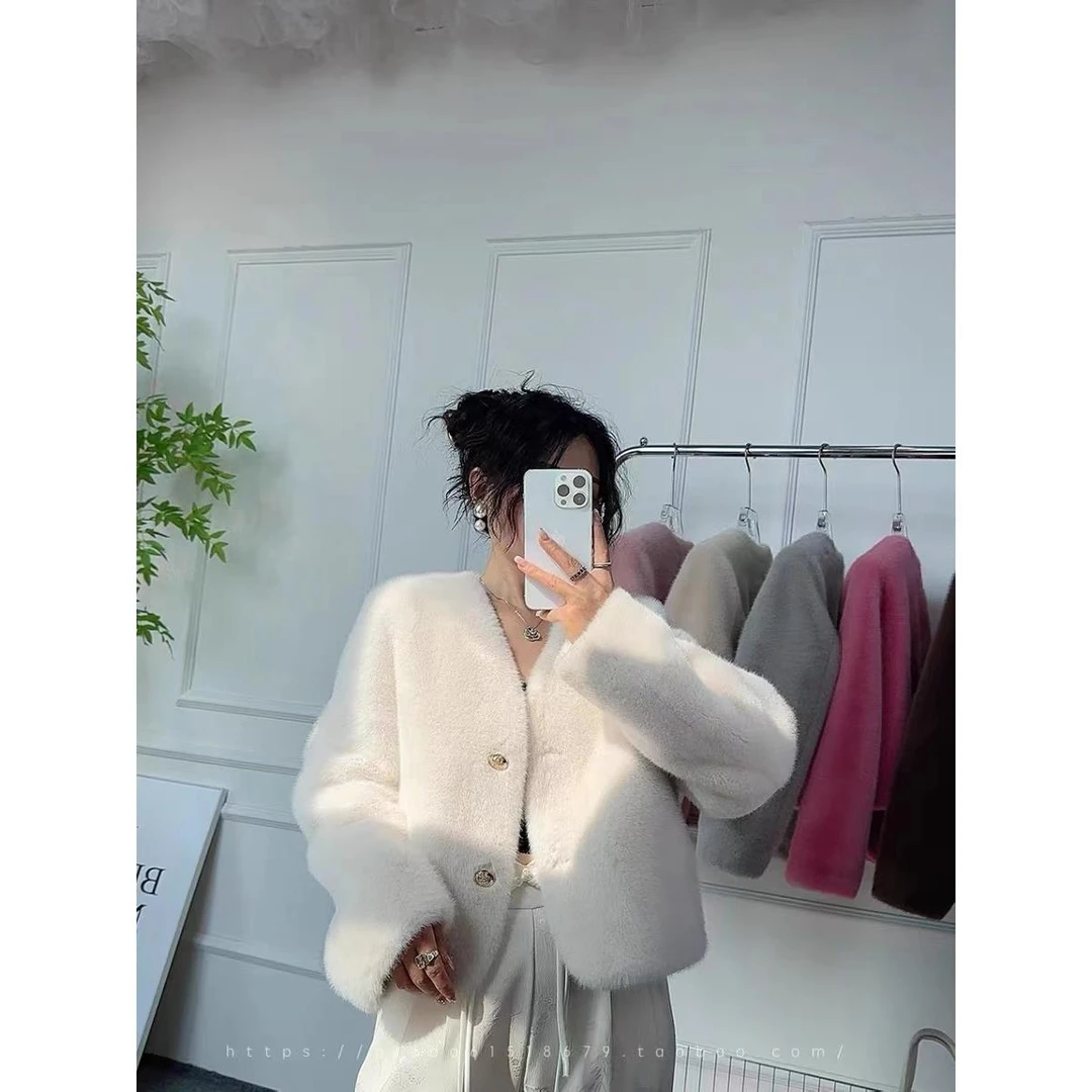 气质轻奢时尚设计师秋冬百搭短款麂皮绒外套88801