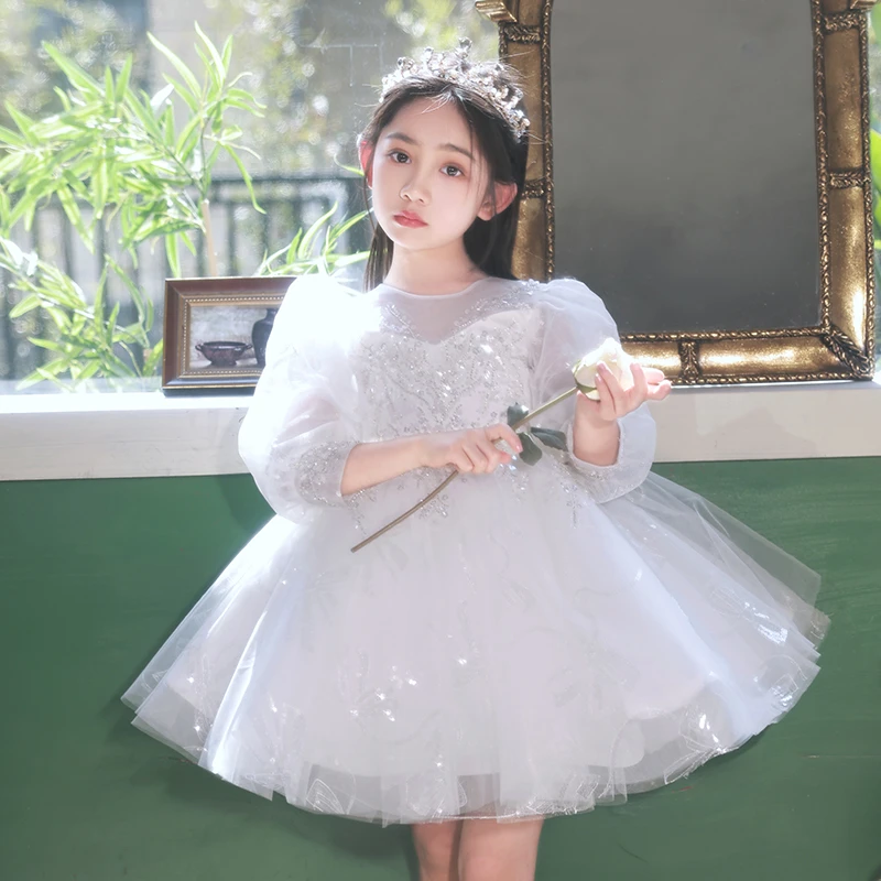 高端儿童森系礼服花童婚礼小女孩生日party公主裙学生主持演出服