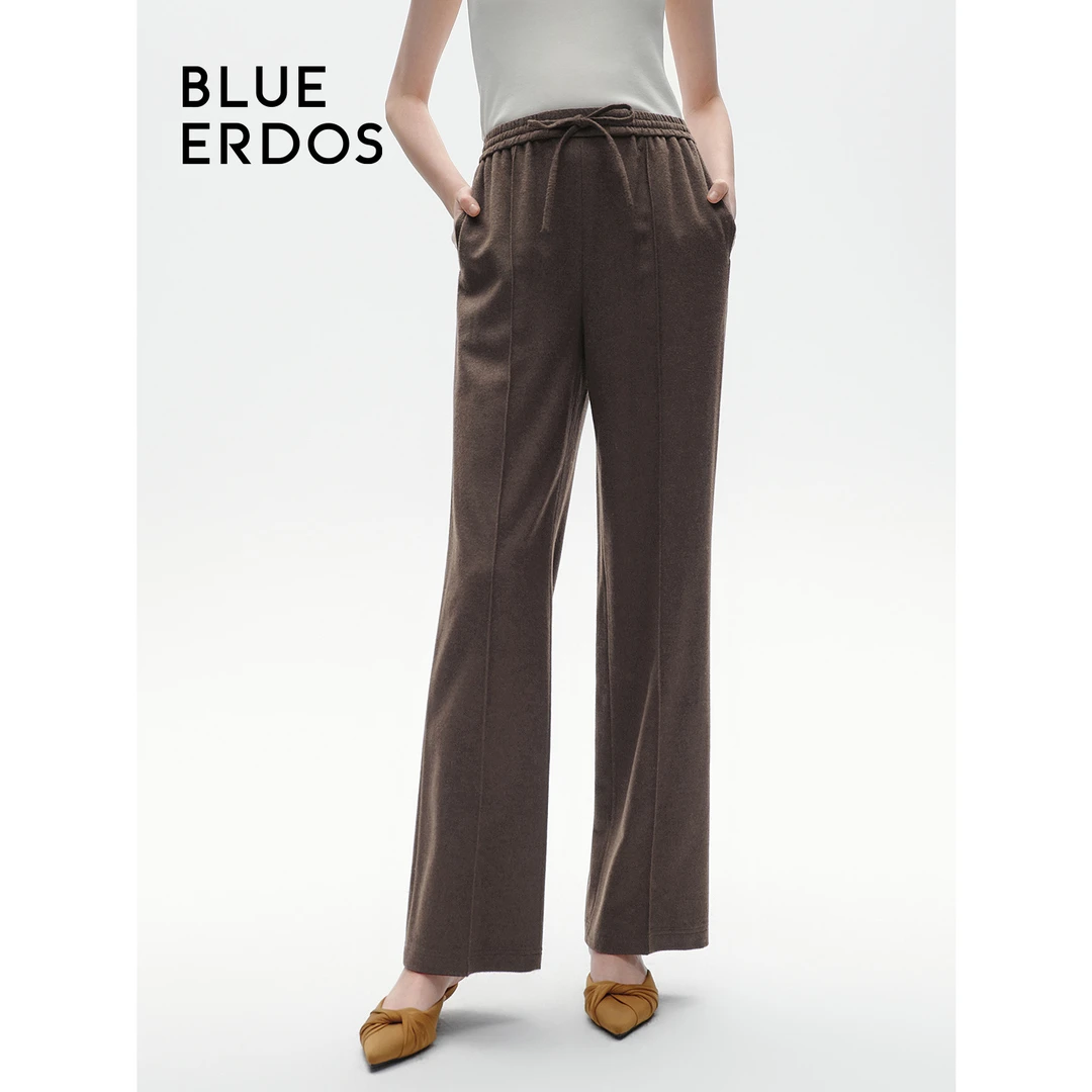 BLUE ERDOS24秋冬慵懒风简约宽松阔腿休闲裤女B246M1026