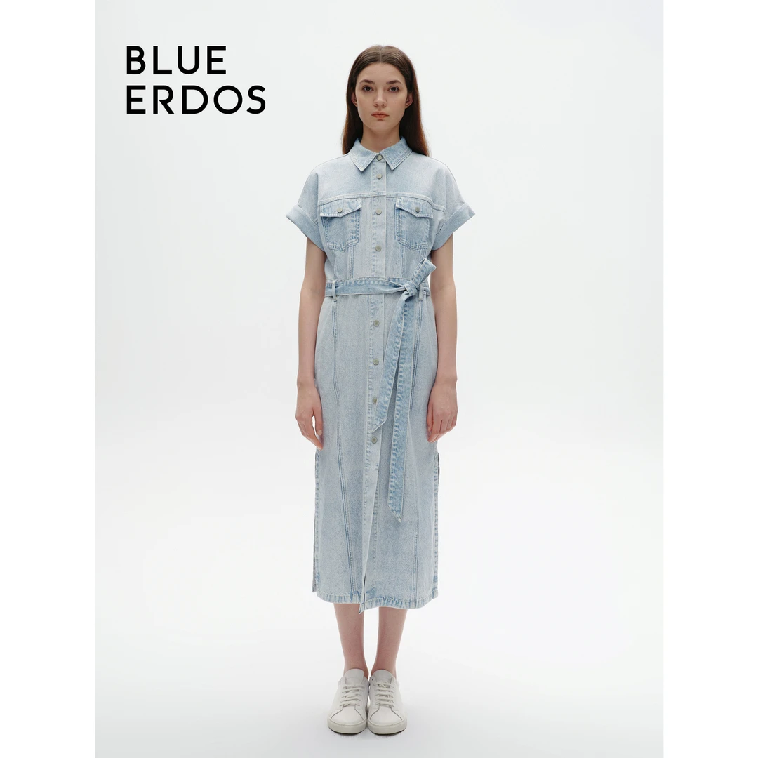 【ANOTHER DENIM】BLUE ERDOS秋冬仿牛仔连衣裙B245I4034