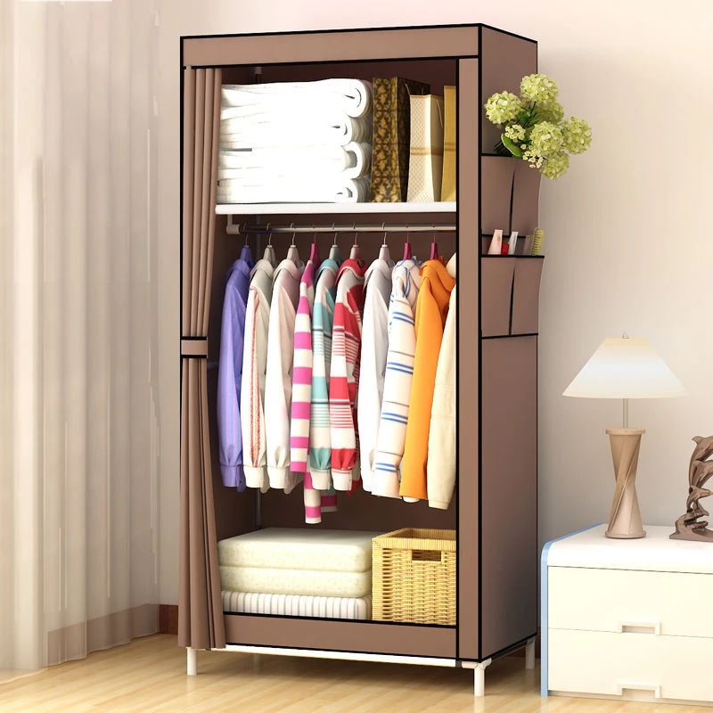 简易布衣柜家用出租房宿舍卧室单双人大衣橱立式多层衣物收纳柜
