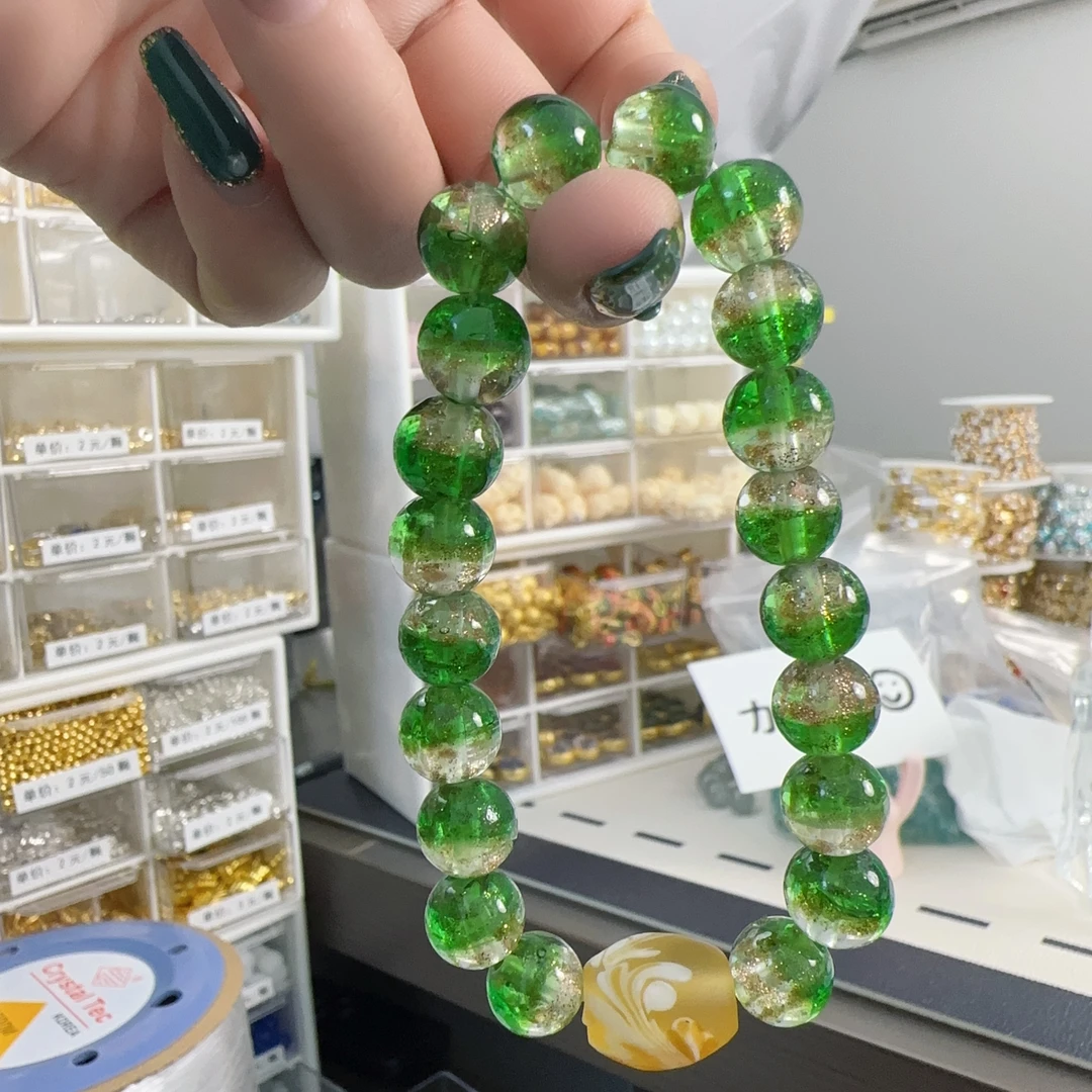 款式甜美琉璃纯手工编织DIY串珠子七彩宝石珠子珠串串珠手链尺寸