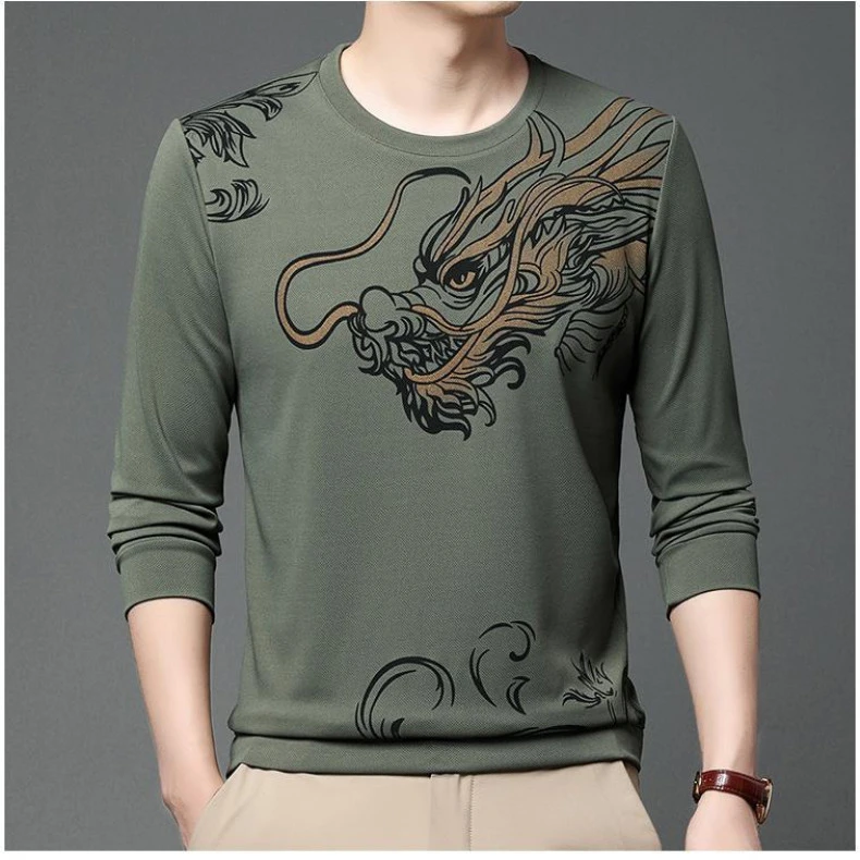 【龙年大吉】2024年秋季男士圆领舒适百搭潮流时尚休闲印花卫衣