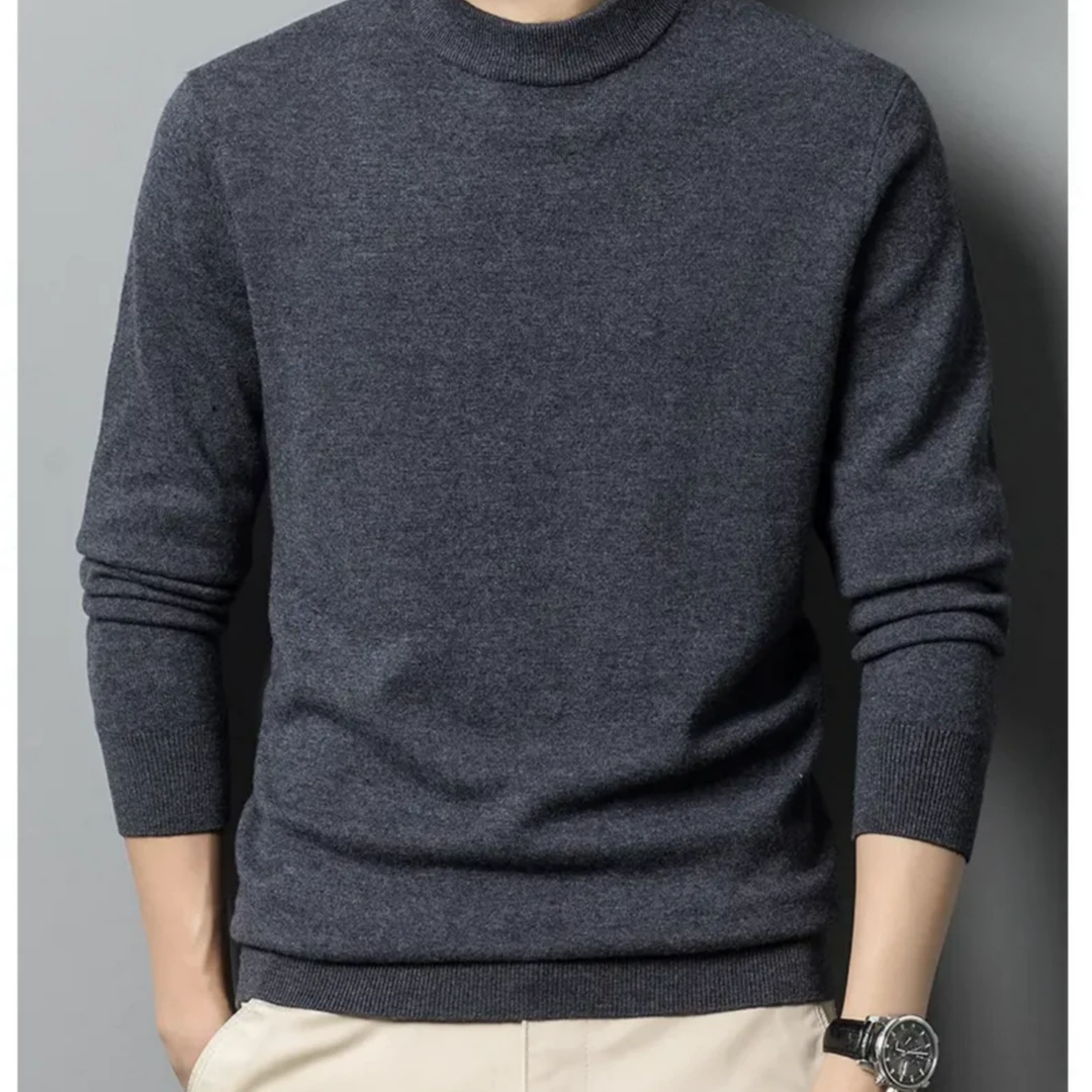 【羊毛衫】男士秋冬纯色帅气圆领冬季长袖羊毛衫