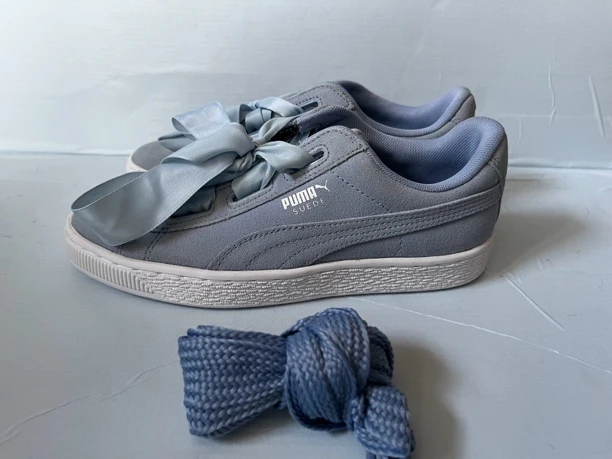 37码 彪马低帮板鞋 PUMA 灰绸缎