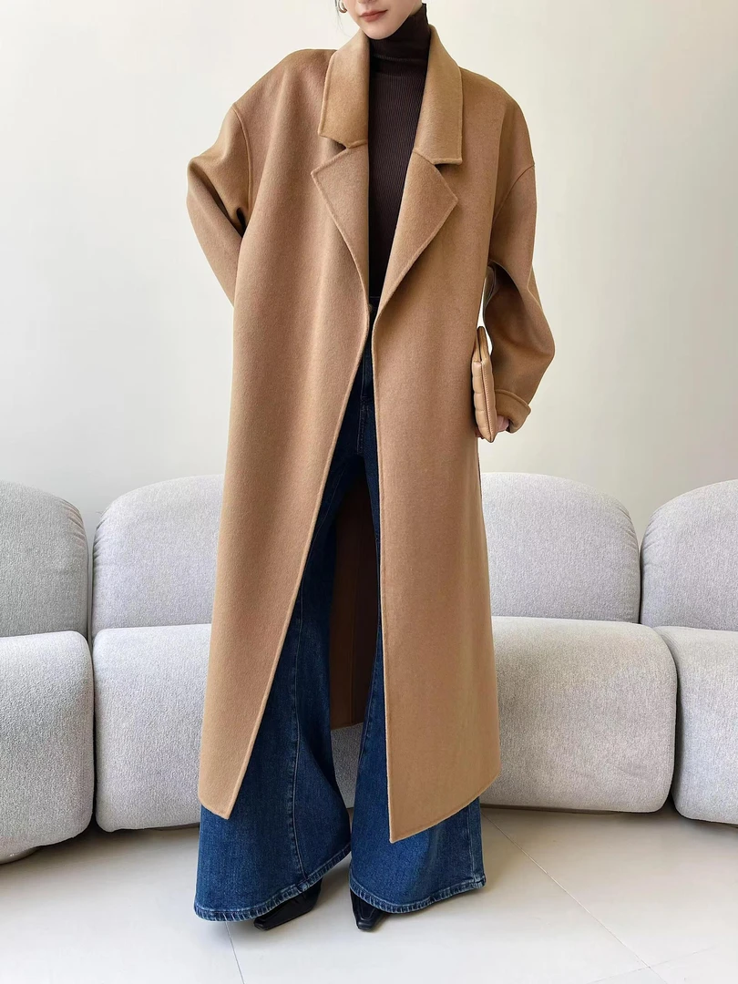 阿花 • 2024秋冬双面呢大衣韩版时尚百搭气质设计师款「NO退NO换」