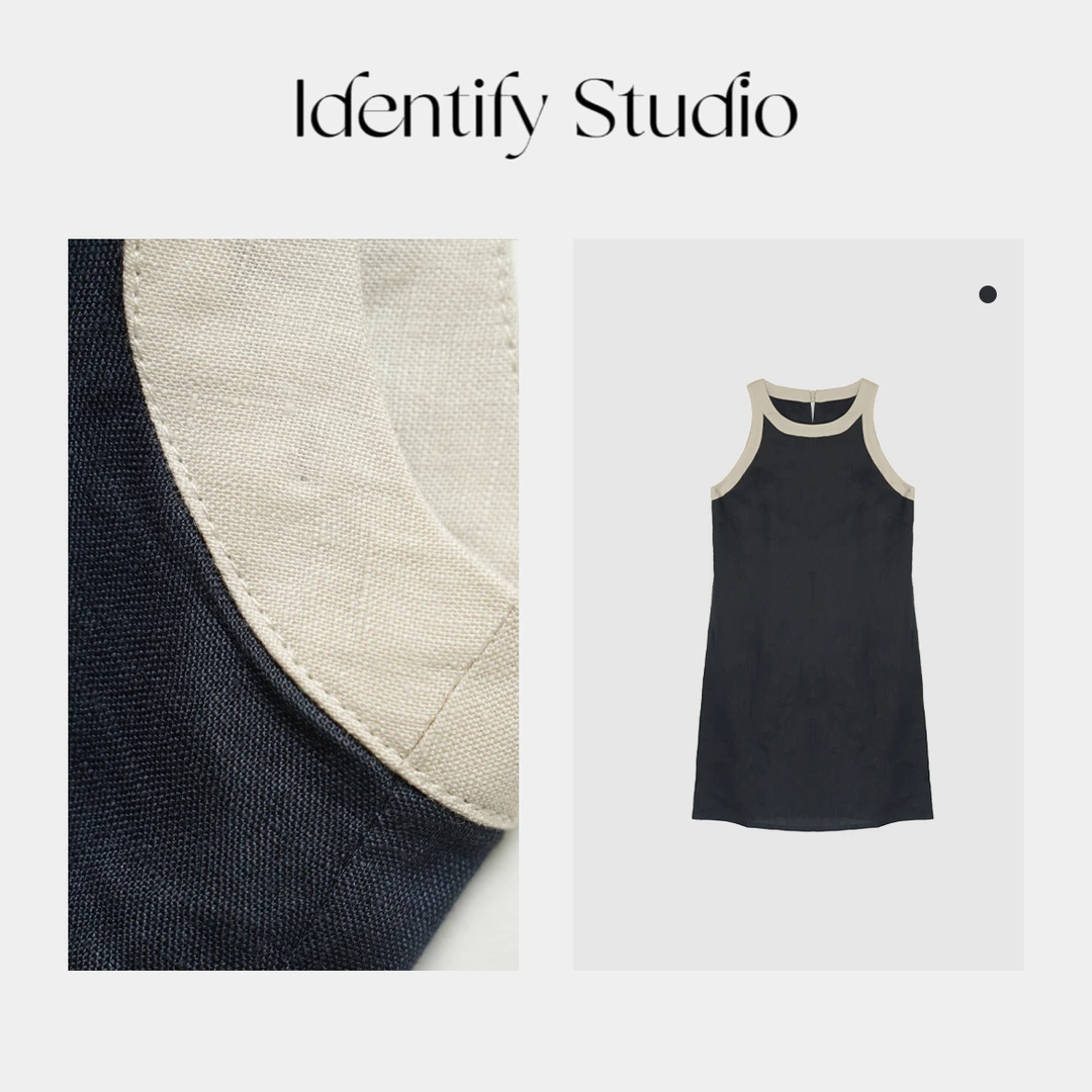 香香【撞色背心裙】背心裙新中式连衣裙长裙