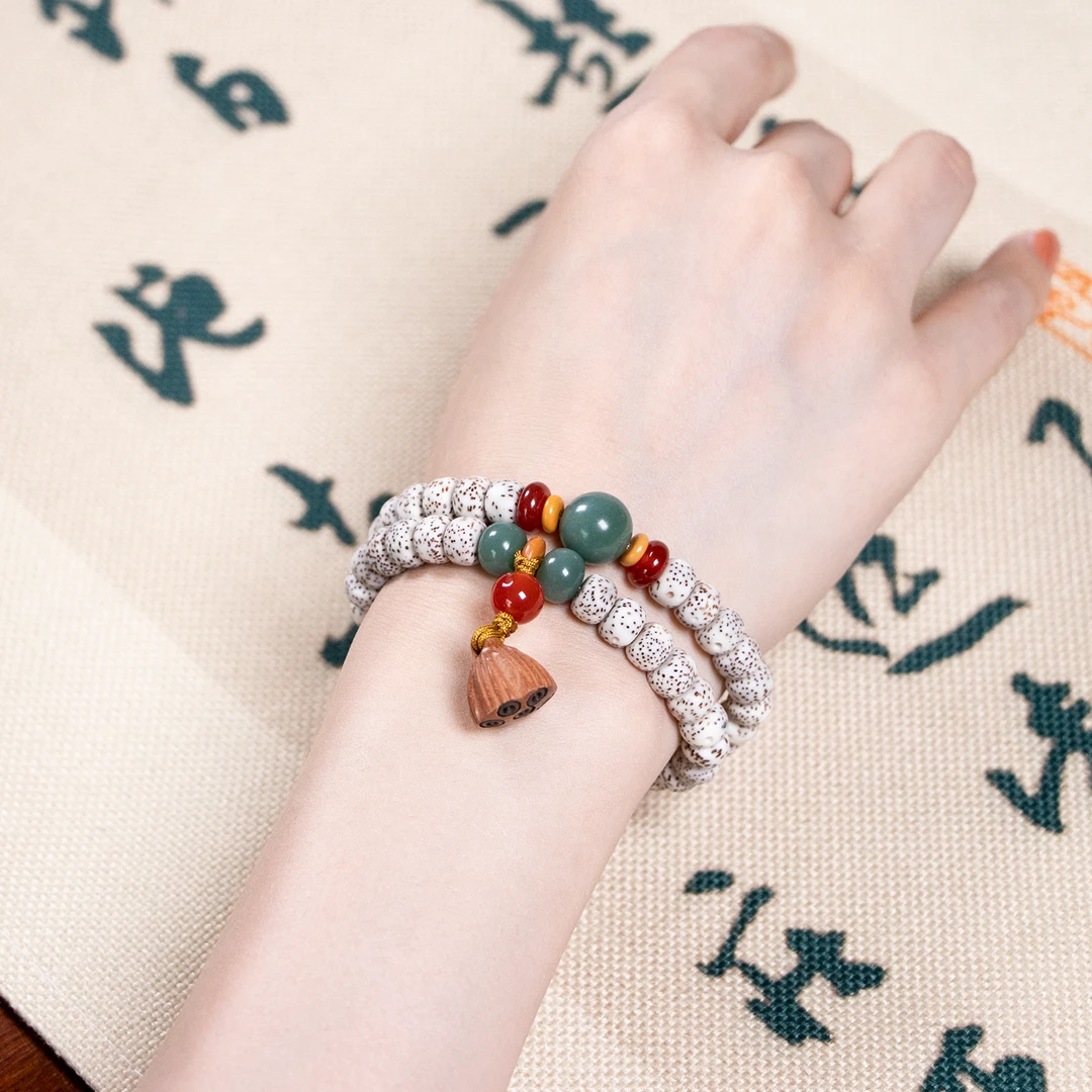 非金属木质手链 【专属】星月手串双圈天然女生盘玩文玩