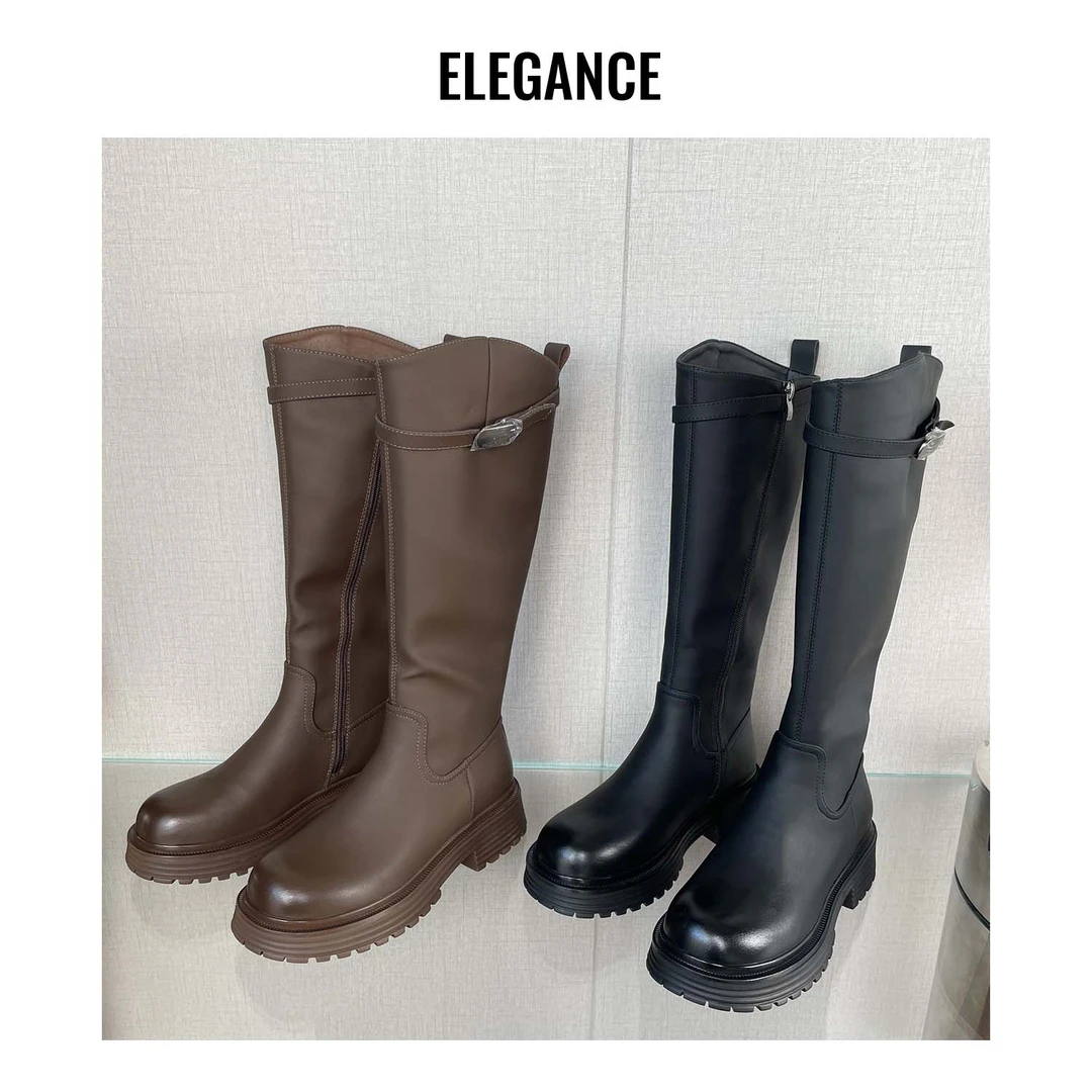 【阿娇夫妇专属】762-13A 百搭休闲靴厚底骑士长筒秋冬女靴