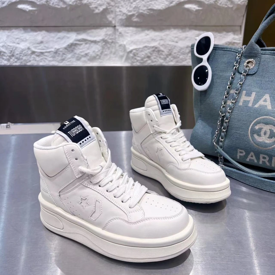 【阿娇夫妇专属】9263-1 新款高帮运动滑板靴厚底运动小白鞋潮