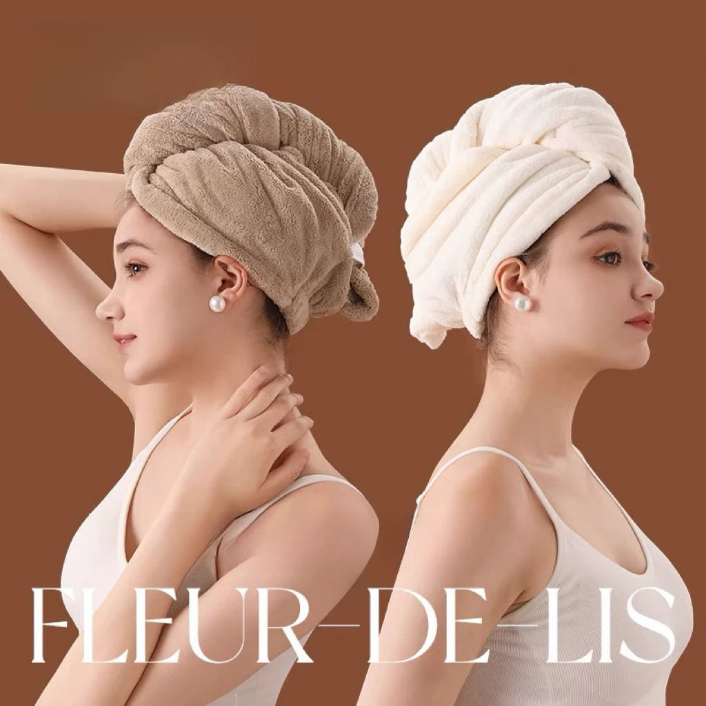 法式贵妇燕尾干发帽加厚加大吸水速干珊瑚绒网红护发洗澡包头巾