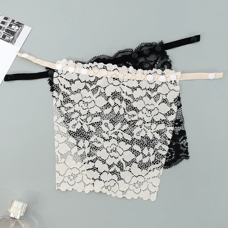 家用防走光抹胸一片式衣领防走漏蕾丝抹胸女网纱无痕遮胸布